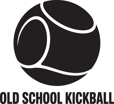 Traditional kickball graphic in black and white perfect for old school sport concepts transparent