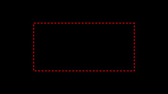Dotted line rectangle frame animation on white background. Animation of a dotted line path from left to right point. border frame dotted line animation isolated on white screen.