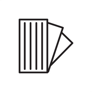 Acoustic panel icon. Sound absorption and architectural millwork, representing slotted wall treatments, noise reduction baffles, industrial soundproofing, decorative veneers, and interior acoustics.