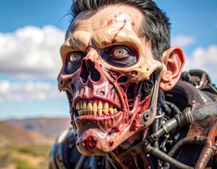 Mechanical cyborg portrait 