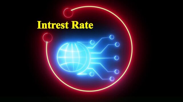 Interest Rate Text Underline Animation.Red underline highlighter animation. Highlight animation for important topic marking text.