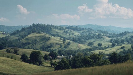 Obraz premium Rolling Hills and Green Pastures
