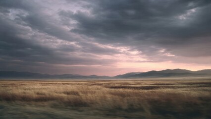Obraz premium Scenic landscape with mountains and clouds