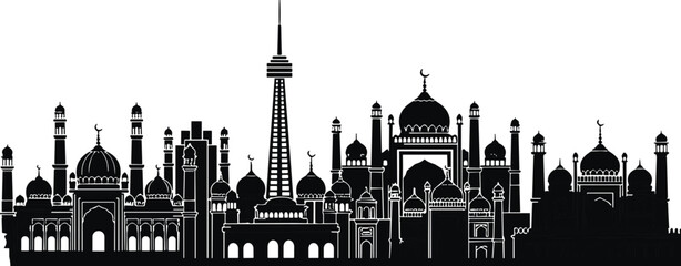 Obraz premium Black Silhouette of Elderly Couple Sitting on Park Bench Under Large Tree, Romantic Senior Retirement Lifestyle and Nature Vector Illustration,