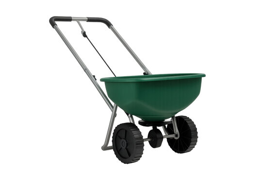 Garden walk-behind spreader seeding and fertilizing lawn care
