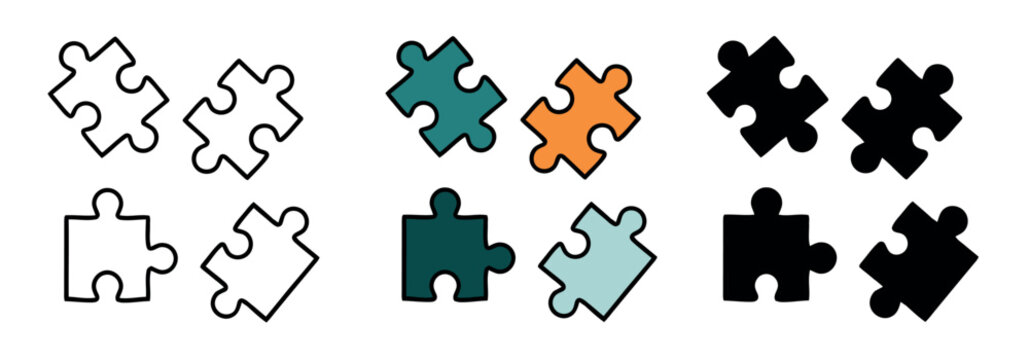 Abstract design of puzzle pieces in circular shape, colorful and dynamic, symbolizing creativity, teamwork, and collaborative problem-solving.
