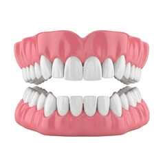 Obraz premium Set of human teeth and gums isolated on transparent background