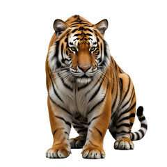 Fototapeta premium Big Tiger Animal Clipart isolated On White Background, Wildcat Tiger