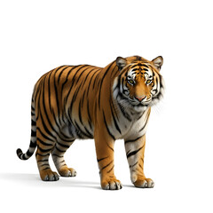 Obraz premium Tiger Standing Tiger Animal Clipart Tiger On White Background, Tigers