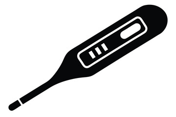 digital thermometer silhouette line art vector illustration