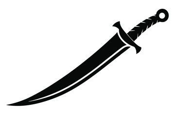 Obraz premium cutlass sword silhouette line art vector illustration