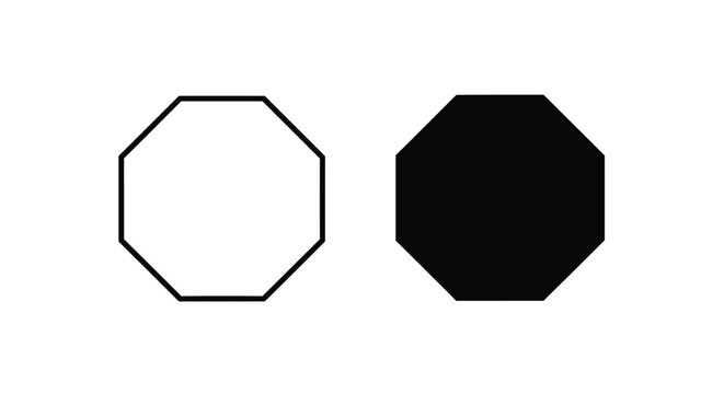 Two octagonal shapes one white and one black a striking silhouette