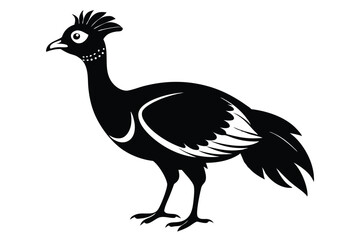Naklejka premium curassow silhouette line art vector illustration