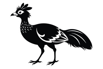 Obraz premium curassow silhouette line art vector illustration