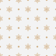 Fototapeta premium Seamless gold snowflake pattern christmas holiday winter background