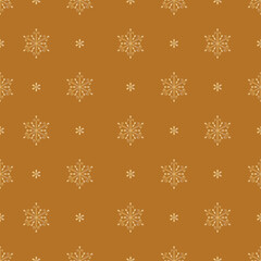 Fototapeta premium Seamless gold snowflake pattern christmas holiday winter background