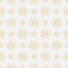 Fototapeta premium Seamless gold snowflake pattern christmas holiday winter background