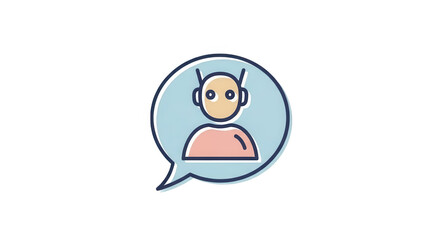 Robot in speech bubble icon isolated on transparent background