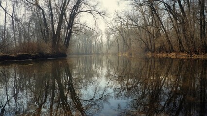 Fototapeta premium Winter river reflections