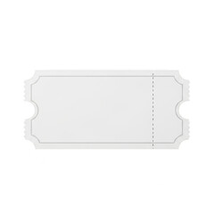 Blank admission ticket isolated on transparent background