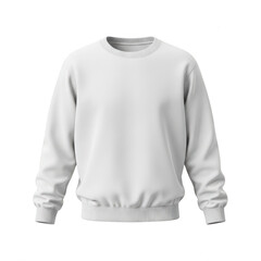 Fototapeta premium Plain white crew neck sweatshirt isolated on transparent background