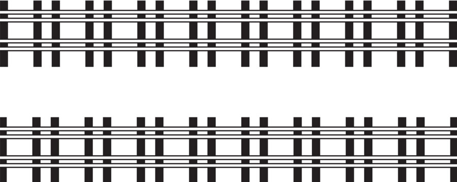 Railway Line, Rails Symbol, Train Tracks Sign, Railroad Pictogram, Railway Track Silhouette.