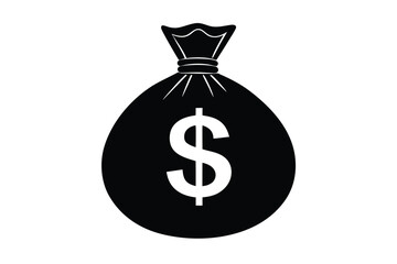 money bag with gold dollar sign with round shape  1