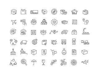 Freight Solutions Outline Icon Set