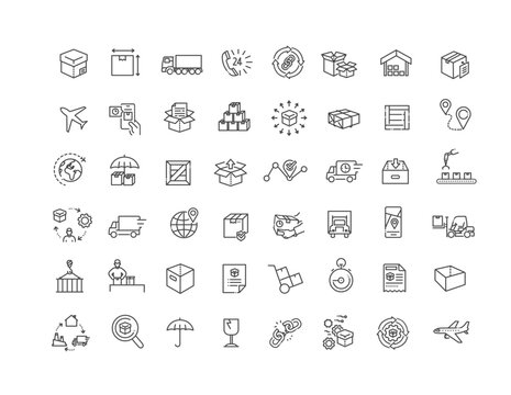 Freight Solutions Outline Icon Set