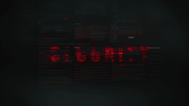 Hacker code on computer with code on screen in dark screen, '' SECURITY '' Text Overlay Technology Concept,  