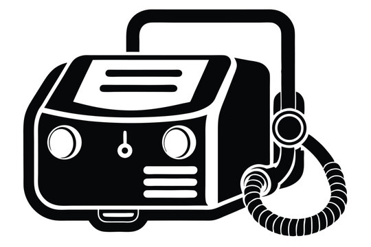cpap machine silhouette line art vector illustration