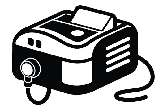 cpap machine silhouette line art vector illustration