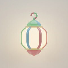 Fototapeta premium Pastel colored hanging lantern with light glowing image