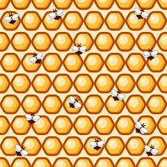 Honeycomb cartoon cute background.