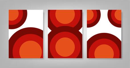 Abstract Red Orange Circle Pattern Poster Template Collection