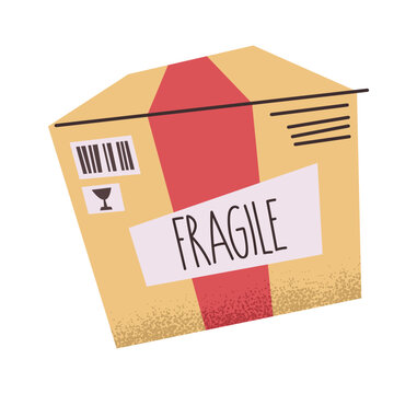 Fragile parcel carboard box sticker