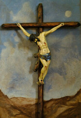 Crucifix Statue With Jesus On Cross Sacred Religious Icon Church Home Decor