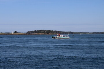 boat on the sea, Gulf of Morbihan, Brittany, France 