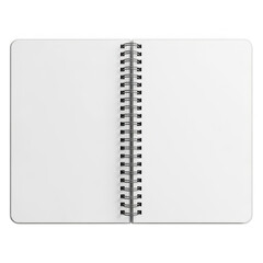 Open spiral notebook isolated on transparent background