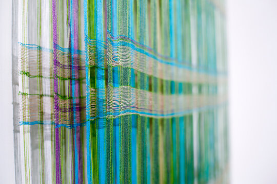 New York City, New York, USA. Colorful pattern of yarn, intentional blur. 