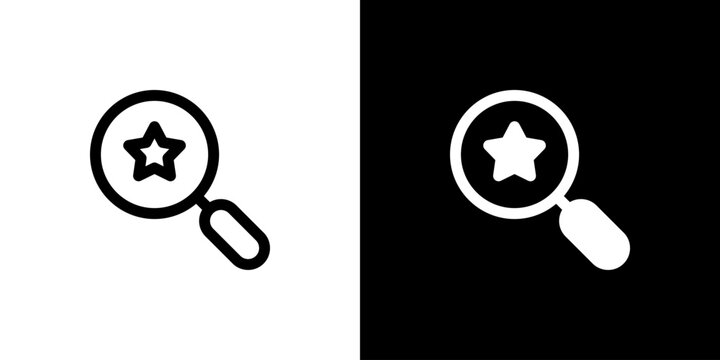 Seach icon concept with flat Black White Background. Vector illustration.