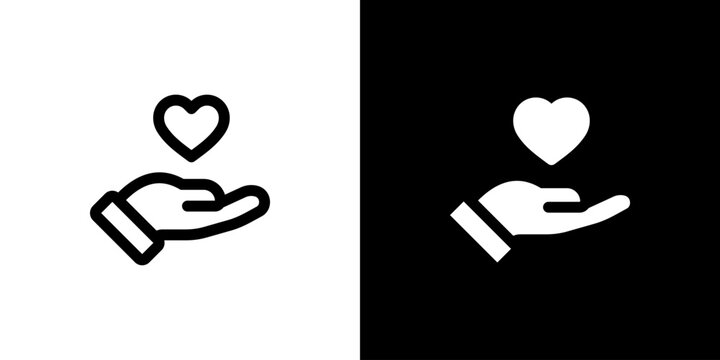 Favorite icon concept with flat Black White Background. Vector illustration.