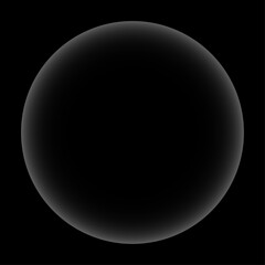 Dark sphere against black background