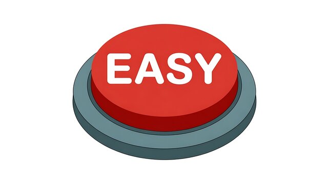 Red button with easy label