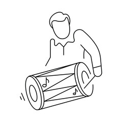 Dhol Music Icon. Vector Design