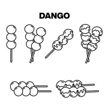 Dango Icon Vector &ndash; Japanese Dessert Flat Design