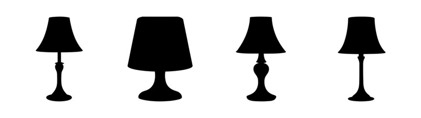 Four classic lamps in a row