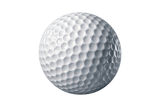 Golf ball isolated on transparent background closeup