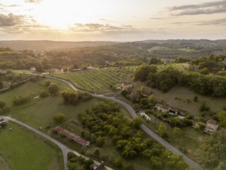 Aerial View The Sunkissed Landscape