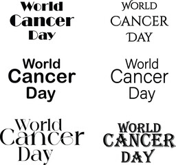 Fototapeta premium World cancer day typography set for awareness campaign